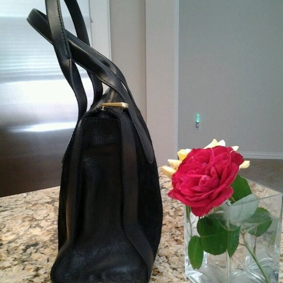 NWT Fossil Vintage Re-Issue VRI Satchel Top Zip Black Haircal - Picture 2 of 7